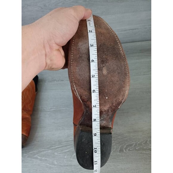 Justin 2497 Men's 10D Brown Leather Western Cowboy Boots USA Made Classic Rodeo - Picture 8 of 10